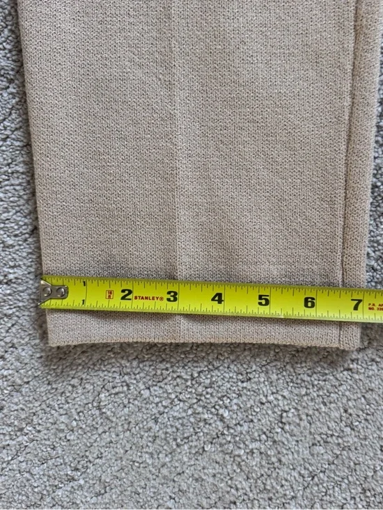 St John Collection Santana Knit Pants Beige Pleated High Waist Sz 4 Quiet Luxury - Picture 12 of 13
